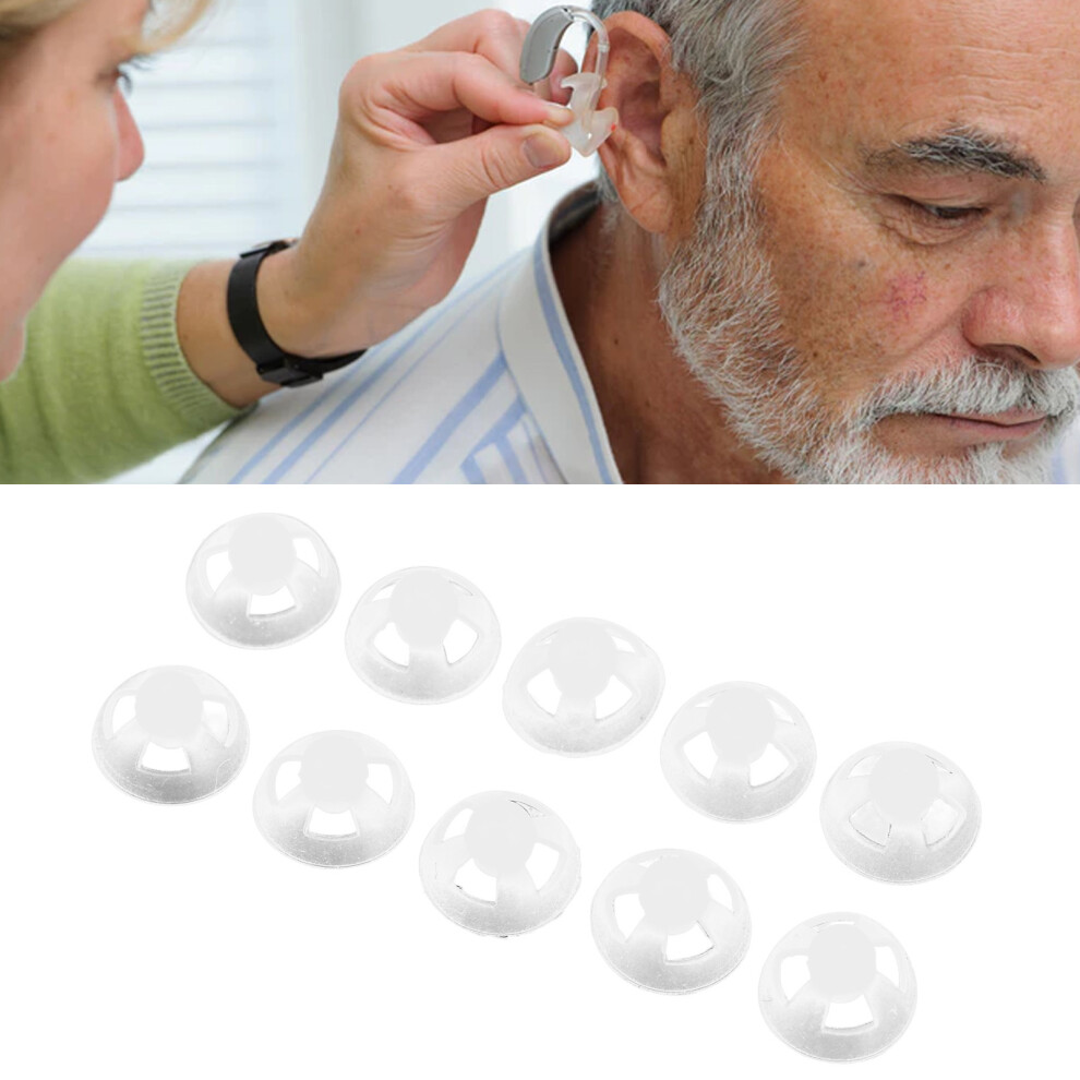 10PCS Single Layer Hearing Aid Ear Tips 7mm Soft Silicone Breathable Washable