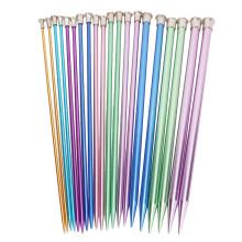 10er Aluminium-Stricknadeln Einzelspitzen-Set 25cm Leicht & Verschiedene Größen