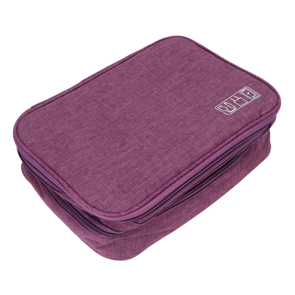 Large Capacity Waterproof Purple Makeup Travel Bag for Cosmetics & Gadgets
