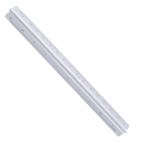 Zeichenlineal aus Aluminium mit deutlich-Silber 15cm