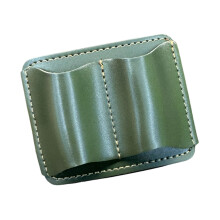 PU-lederen dubbele penclip-organizers voor-donkergroen