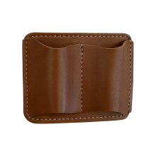 Dubbele pennenzakhouder Premium PU-leer Dubbele-bruin