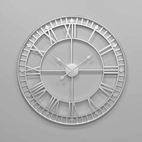 Outdoor Garden Wall Clock 80 Cm Round Metal Clock Roman Numerals Giant ...