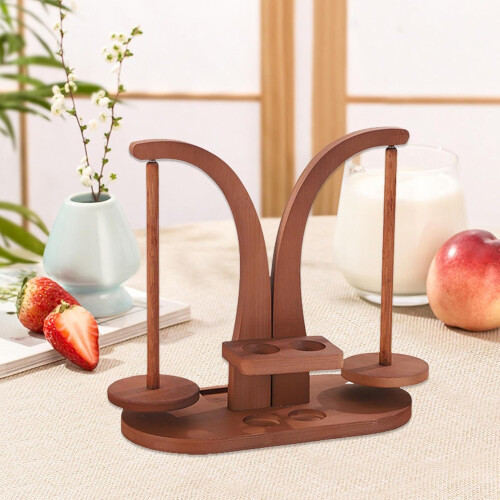 Magnetic Wool Bobbin Rotary Double Spindle Crocheting Tool For Handwork Brown 1