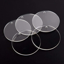 Clear Round Acrylic Ornament Blanks 10cm With Hole 10 Pcs Acrylic Circle Disc For Vinyl Engraving Painting DIY Craft