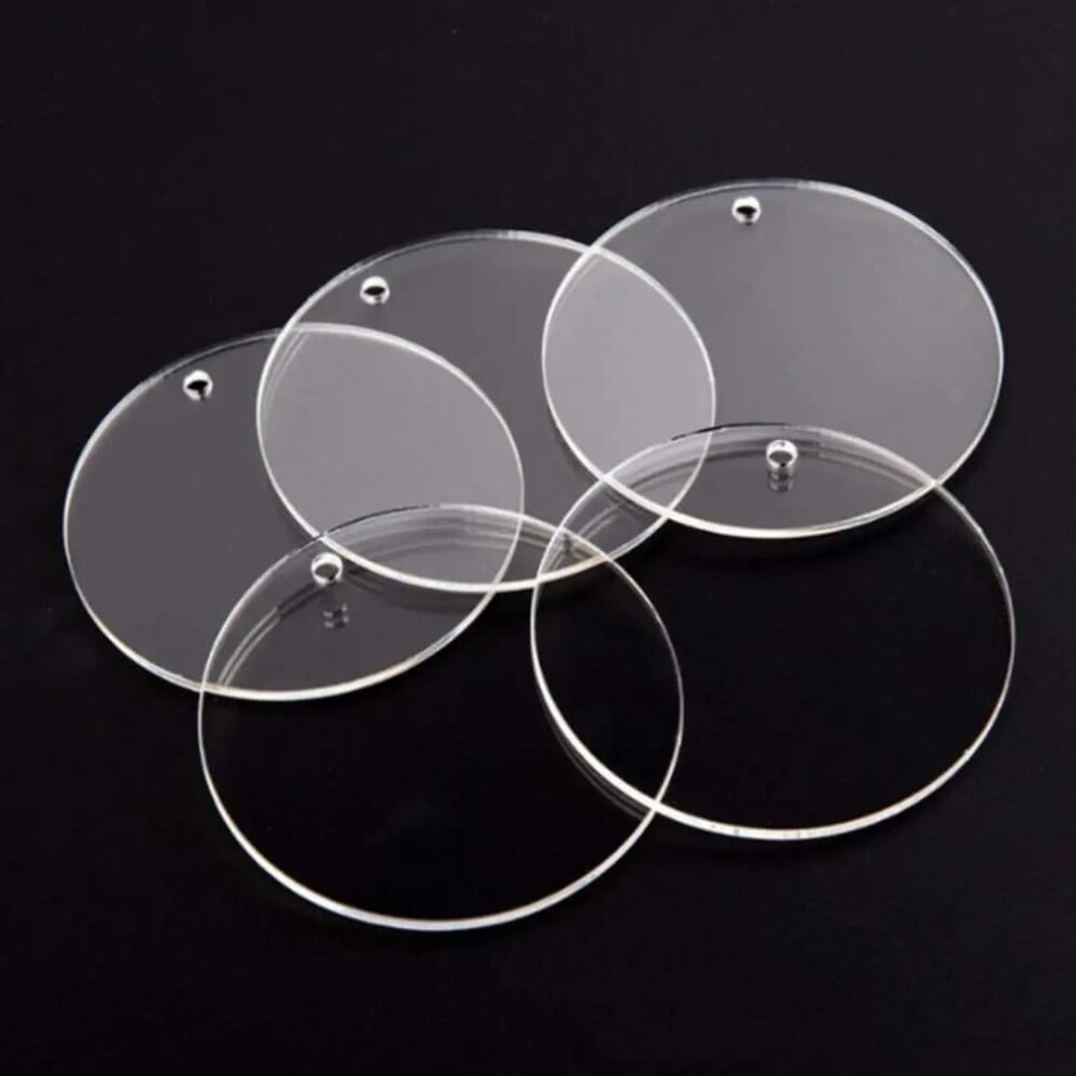 Clear Round Acrylic Ornament Blanks 10Cm With Hole 10 Pcs Acrylic Circle Disc For Vinyl Engraving Painting Diy Craft 9339159950746