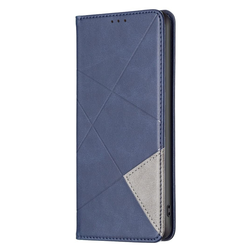 Case For Honor X8b Leather Flip Wallet Card Slots Rhombic Bumper Notebook Cover With Magnetic Clasp Kickstand Blue 9354506655884
