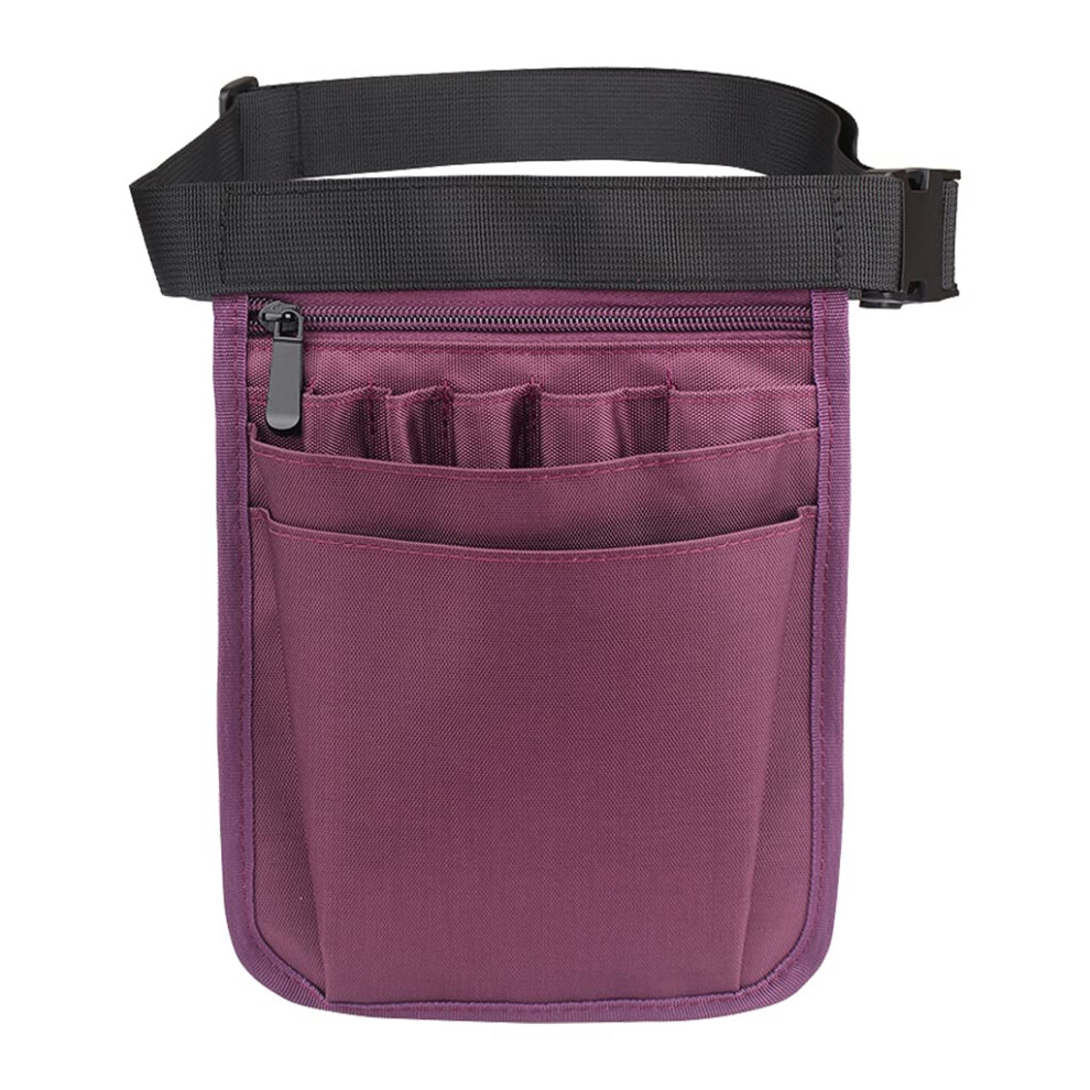 Nurse Organizer Belt 2-Sided Waist Bag Pouch Case For Scissors And Nursing Care Kit Tools Purple