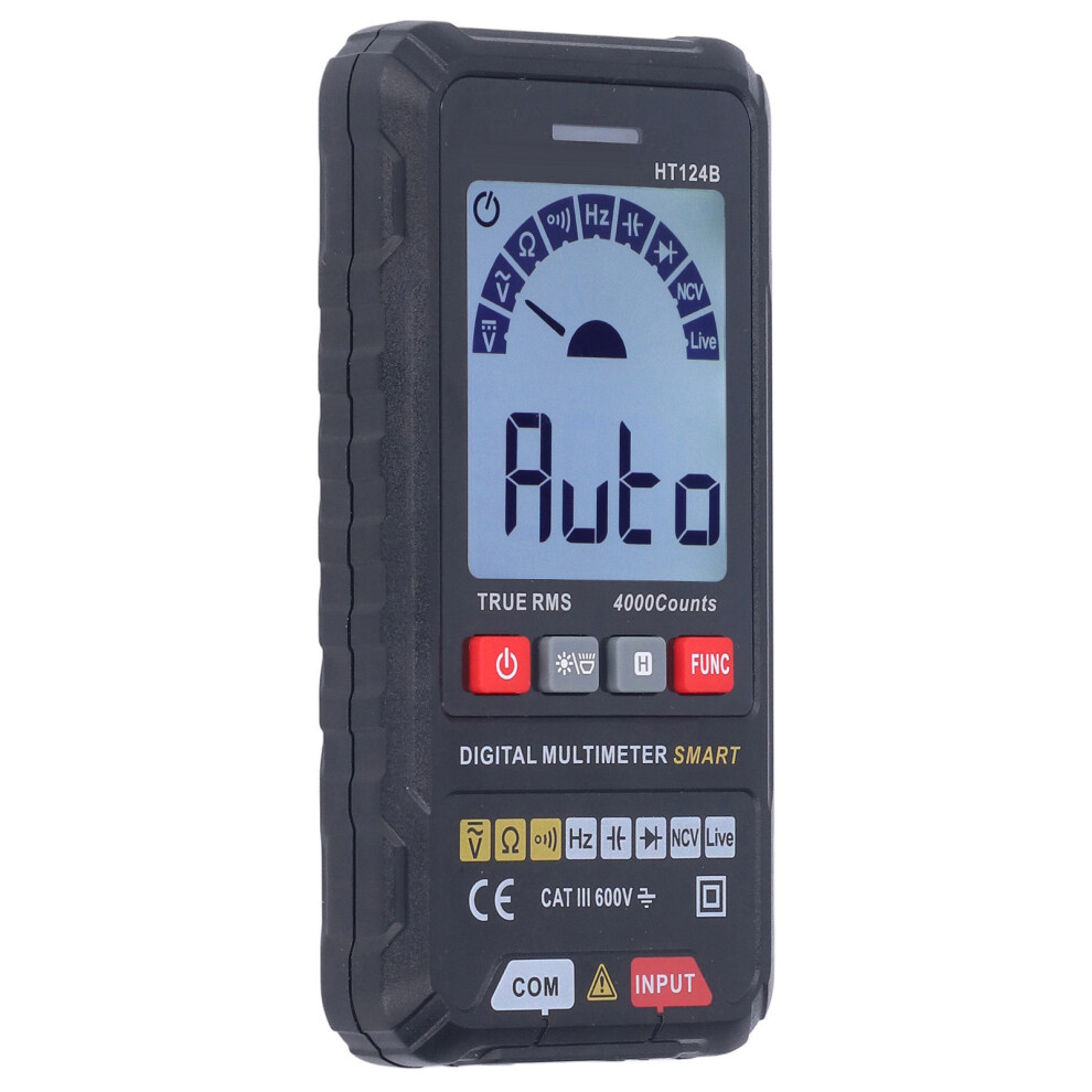 Digital Multimeter Ht124b: Auto Detect 600V Ac/Dc For Electronics 9361357460987