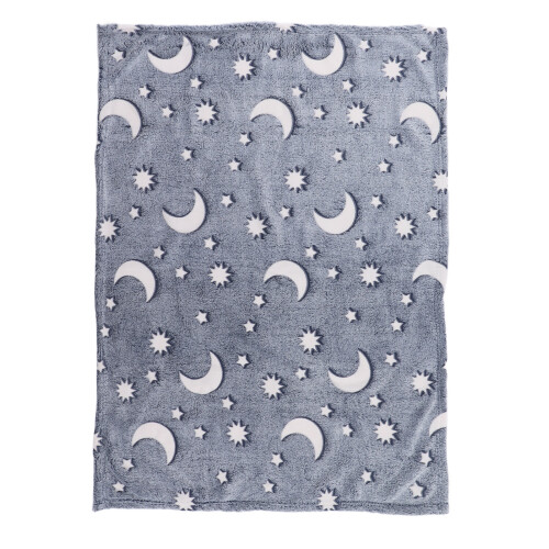 Luminous Double Sided Polyester Blanket 1.52x1M Dusty Blue 1