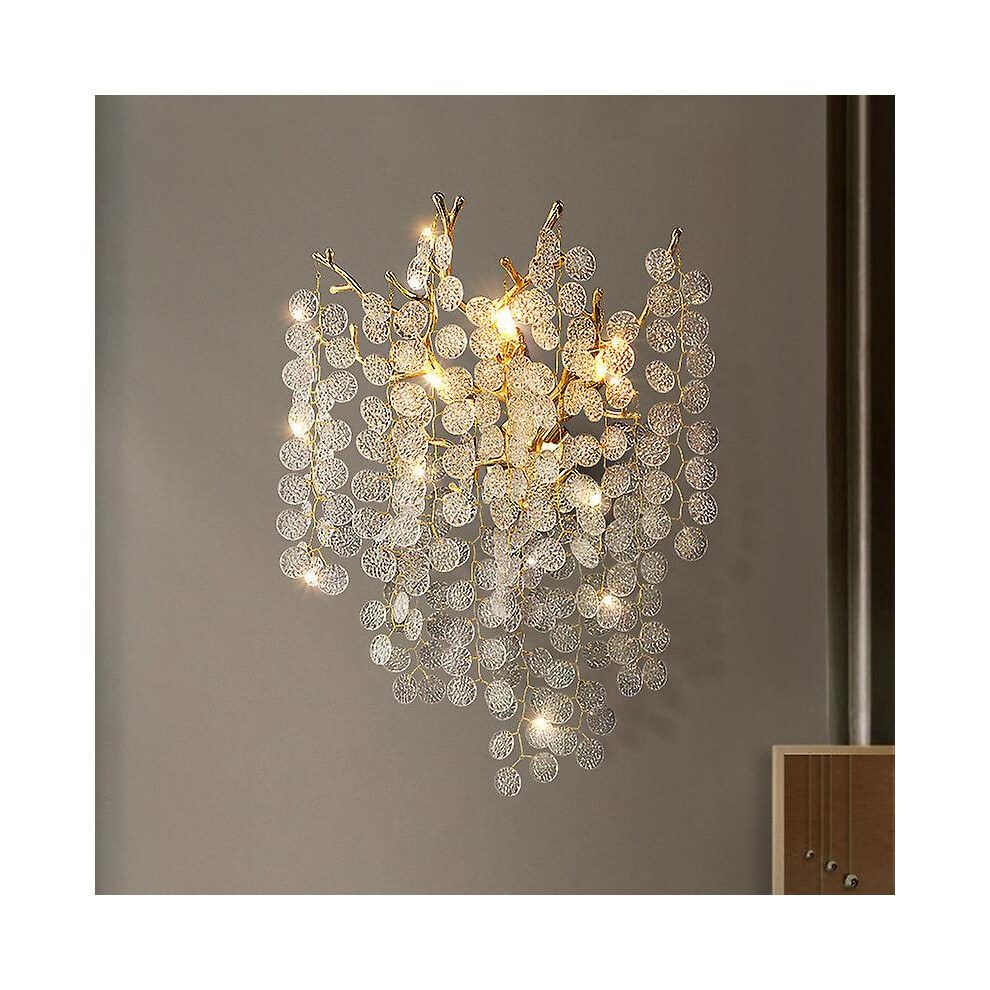 Kikidex (As Show, One Size) Luxury Crystal Lamp Wall Lamp Bedroom Living Room Background Wall Modern Simple Bedside Wall Lamp Light