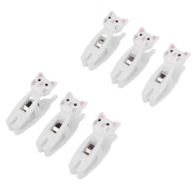 6 Stück Katzenfutter-Beutelclips Weiß Antirutsch-Metallspring-Snackclips für Leckerlis