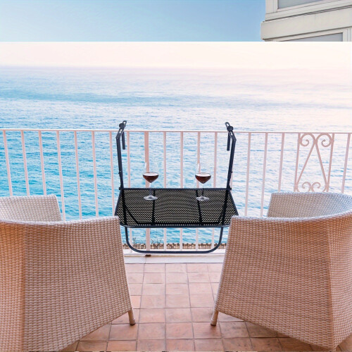 Multiple Purpose Porch Suspended Table with Black Electroplated 1