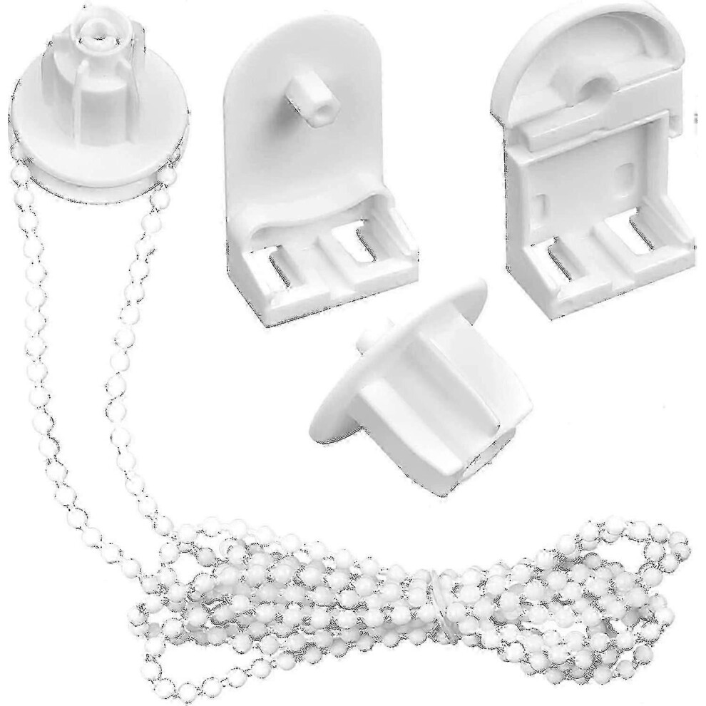 Kikidex (As Show, One Size) Roller Blind Spares Replacement Repair Kit, 25Mm Roller Blind Fittings With 3M Beaded Chain Spare