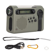 Tragbares SOS-Notfallradio 2000mAh Solar FM AM SW Schwarz Grün