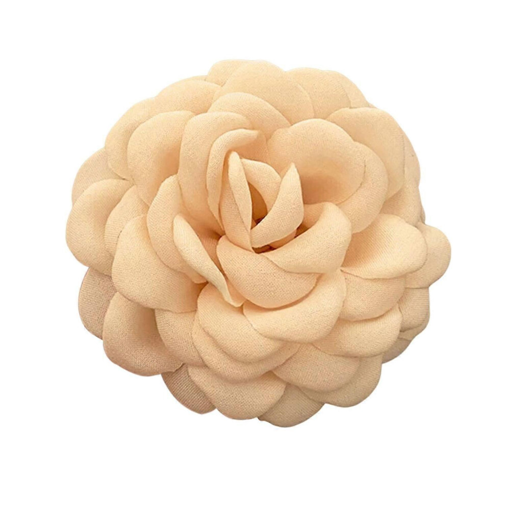 Kikidex (As Show, ) Large Camellia Flower Decor Hair Claw Back Head Bathing Hair Clip Anti-Slip Shark Hair Barrette Red