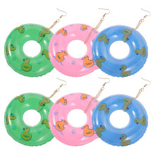 3 Paar Zwemring Oorbellen Drop Dangle Punk Sieraden
