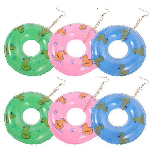 3 Paar Zwemring Oorbellen Drop Dangle Punk Sieraden