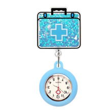 Porte-badge rétractable à sangle-Boîte à médicaments bleue