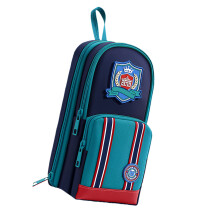 Trousse à crayons de dessin animé, organisateur de stylos-Bleu
