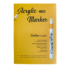 Marqueurs acryliques métalliques-Boîte en or. Tirer le chapeau