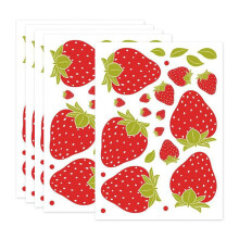 Autocollant fraise amovible pour fenĂŞtre murale, carreaux de