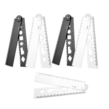 Règle de mesure pliable bicolore, construction avec coins