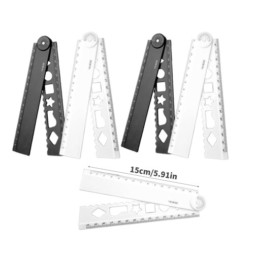 Règle de mesure pliable bicolore, construction avec coins 2