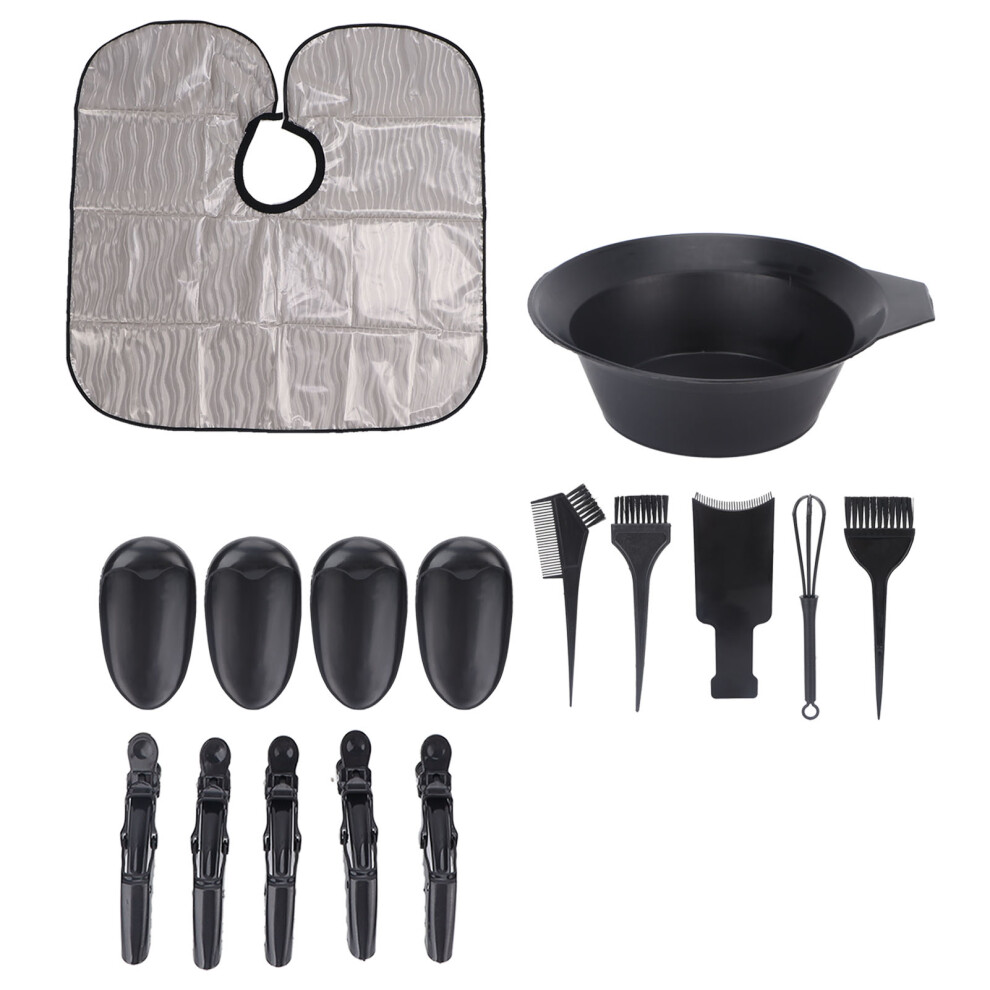 16pcs Hair Dye Kit with Brushes, Clips & Bowls for Salon & Home Use