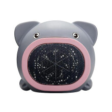 (Grau) Mini-Elektro-Heizlüfter mit Cartoon-Schwein-Motiv, Tischventilator für Zuhause und Büro