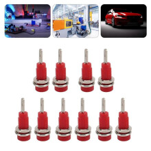 10 Stück J.40003 2-mm-Bananenbuchsen-Verlängerungsstecker-Adapter für elektronische Instrumente (Rot)