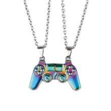 (Farbenfrohe) Magnetische Gamecontroller-Halskette mit Anhänger für Paare – das perfekte Geschenk für Verliebte (stcyv)