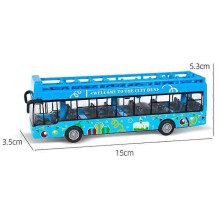 (Bule 1 Stück) 1/50 Doppeldeckerbus Stadtrundfahrt ABS-Automodell, detailgetreue Nachbildung eines exquisiten und interessanten Busspielzeug