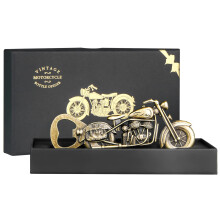 (Bronzoclassici) Vintage motorcykel ølflaskeåbner, fars dags gave, fødselsdagsgave til mænd. Ideel til mand, far og søn. Med æske og lykønsk