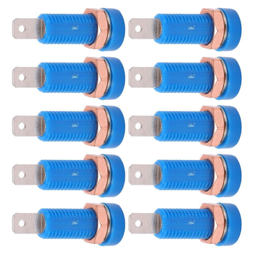 10 stk. 4 mm bananstikstik, adapterpanel til elektronisk instrument, blå 2