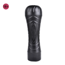 Männer-Reise-Masturbationsbecher mit stufenloser Vibration, realistische Textur, waschbar, Schwarz