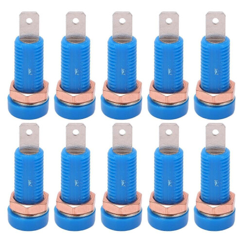 10 stk. 4 mm bananstikstik, adapterpanel til elektronisk instrument, blå