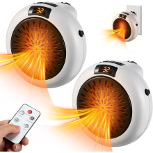 2er-Pack kleine Heizlüfter, 500 W tragbarer elektrischer Heizlüfter mit einstellbarem Thermostat und Timer, Überhitzungsschutz und LED-Anzei