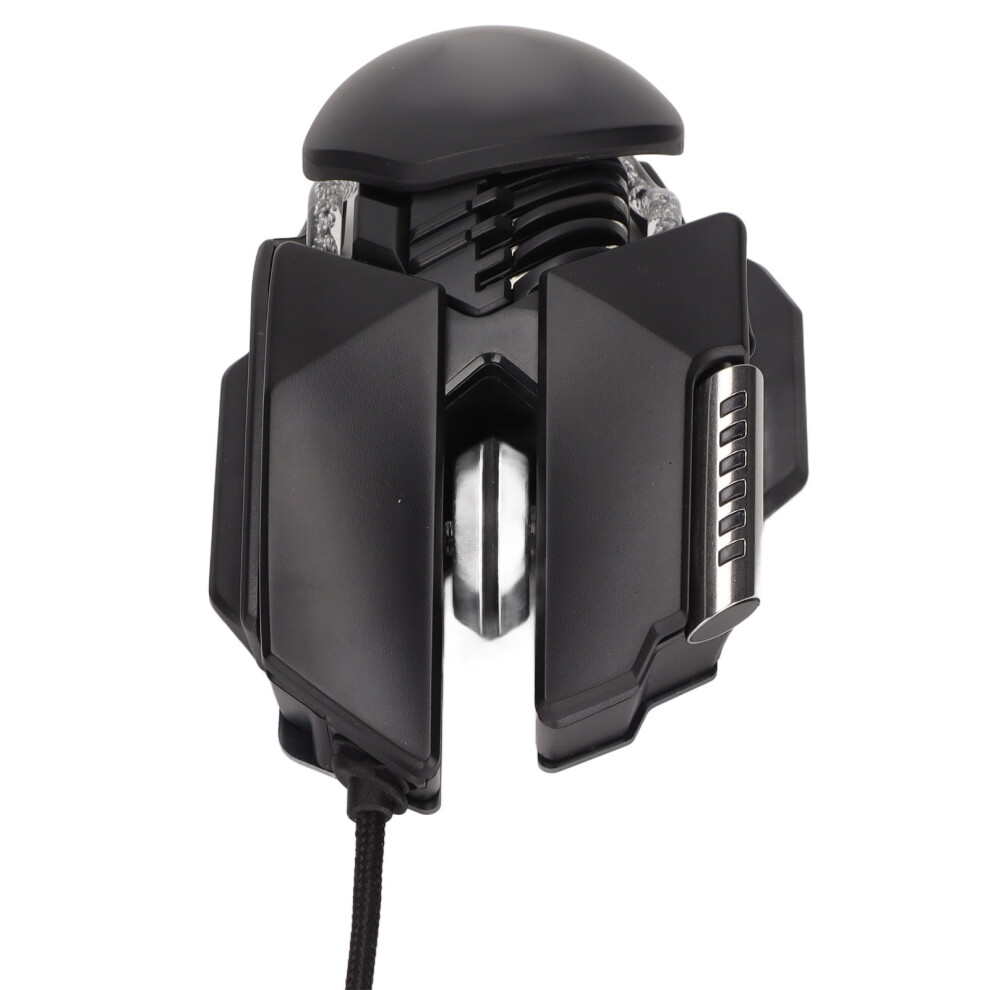 12800 Dpi Rgb Mechanical Wired Mouse, 6D Buttons, Ergonomic Black 7891357469540