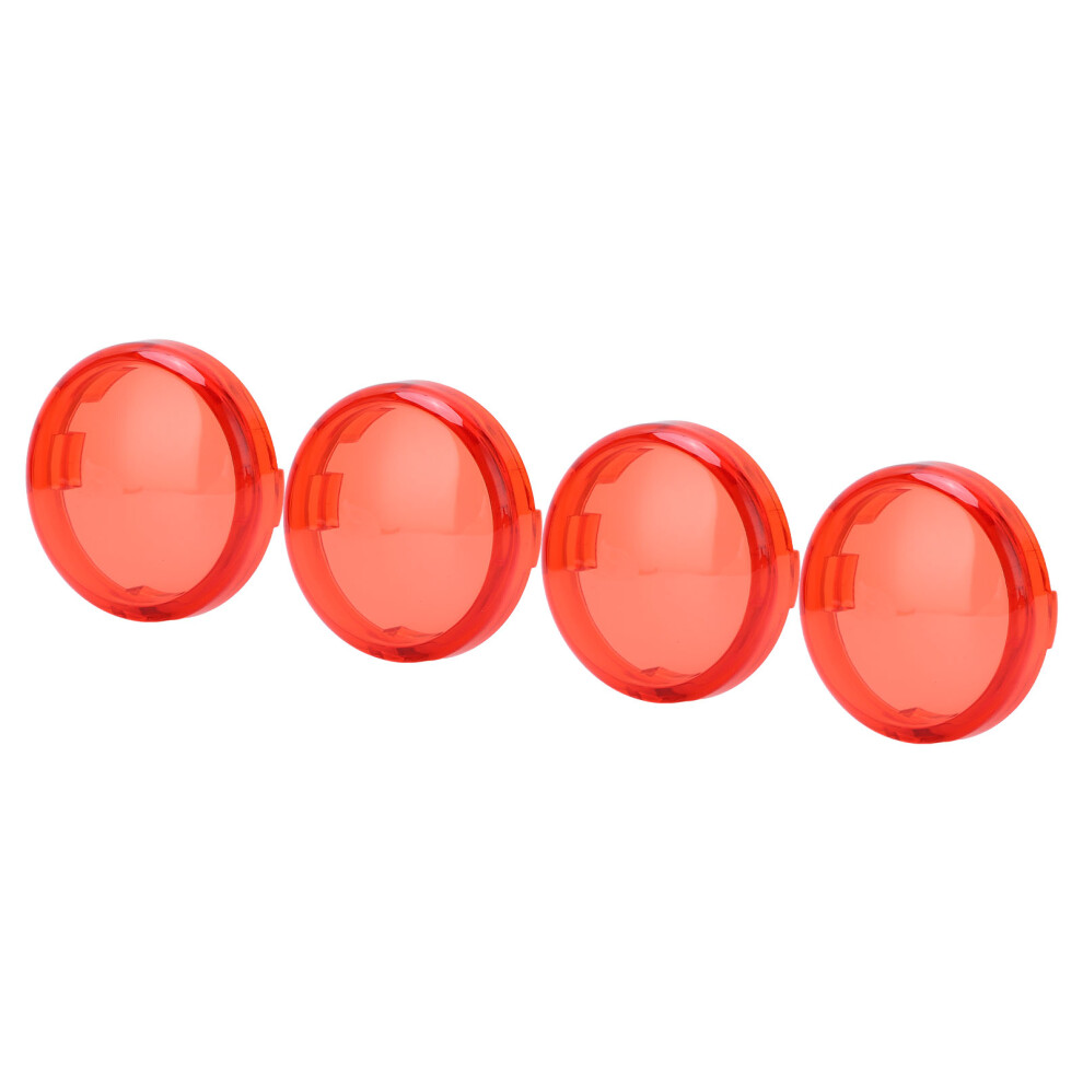 4Pcs 6Cm Abs Motorcycle Turn Signal Lens Cover Universal Accessories Red 8711357469427