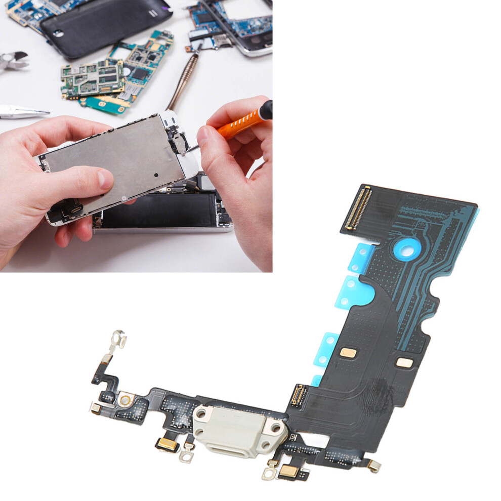 USB Charging Flex Cable for iPhone 8 Repair White, PCB + ABS, 3g-image-OPC-PMPFMNN-NEW