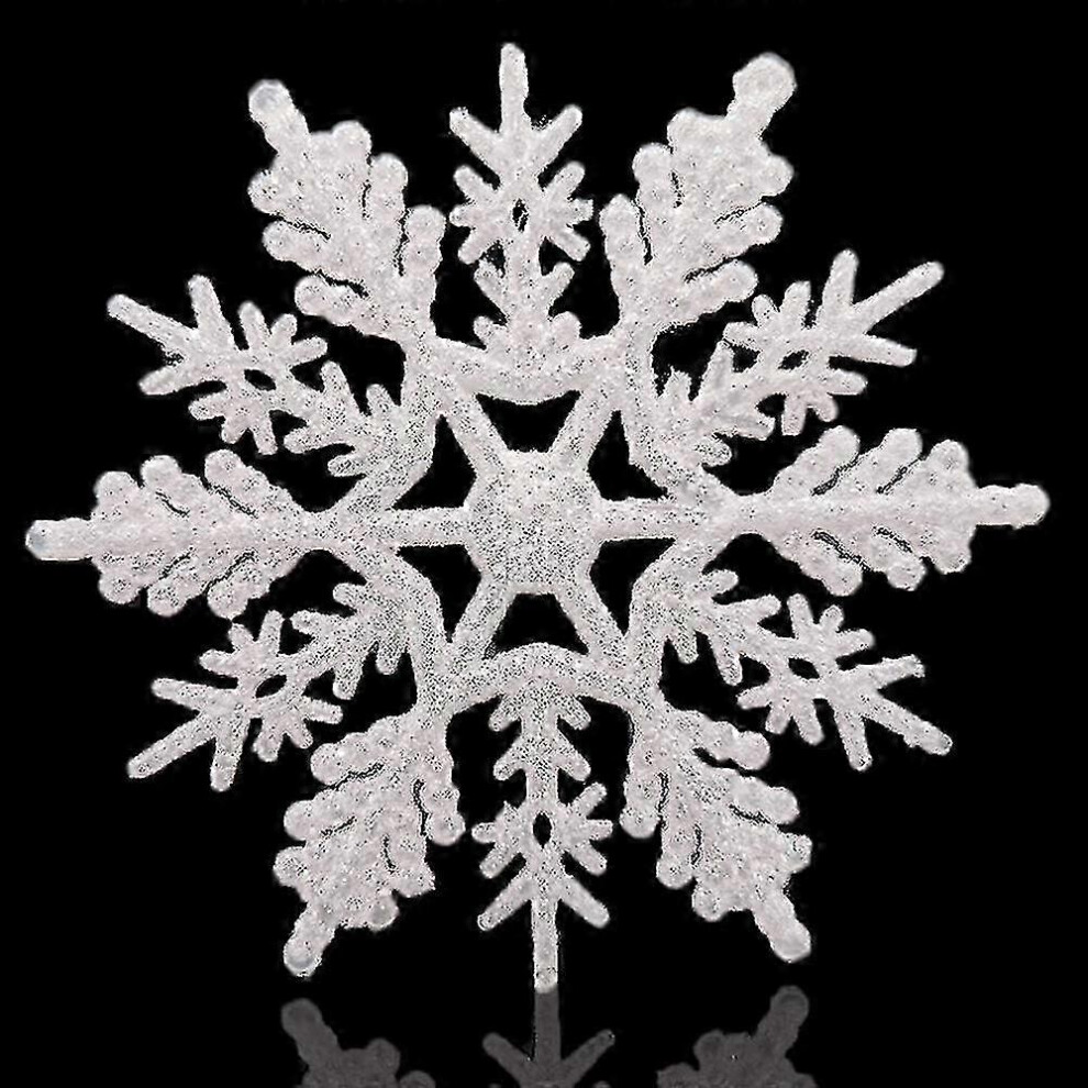 Kikidex (As Show, One Size) Large Snowflakes Set Of 5 Glittered Snowflakes 12" Christmas Decorative Hanging Orn White