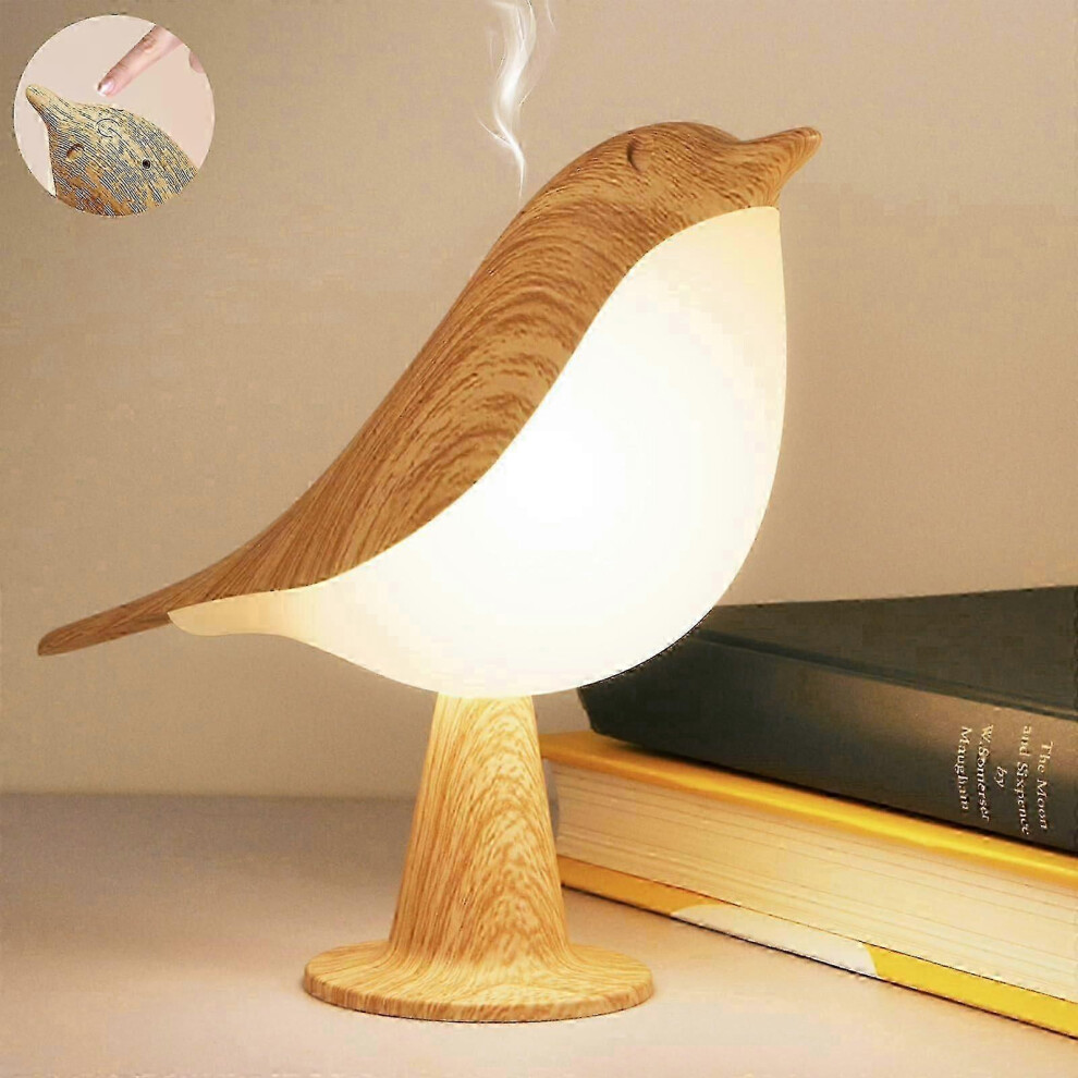 Kikidex (As Show, One Size) Rechargeable Led Bedside Lamp, Touch Dimmable Bird Design Table Lamp With Aroma Diffuser For Home & Outdoor Use White