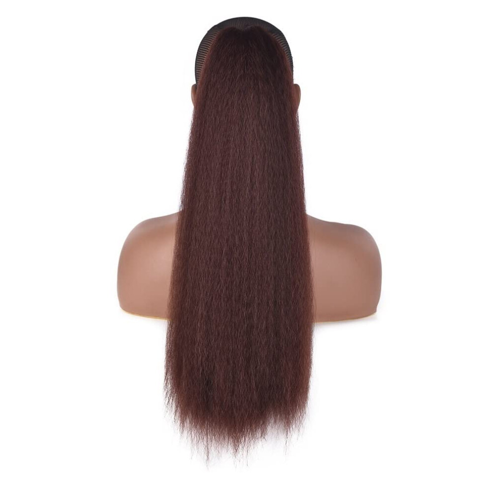 Unisex Black Hair Chignon Ponytail Synthetic Curl Hair, 24 Inches, Color F, African Hair Extension, Fluffy Messy Bun Wig For Women