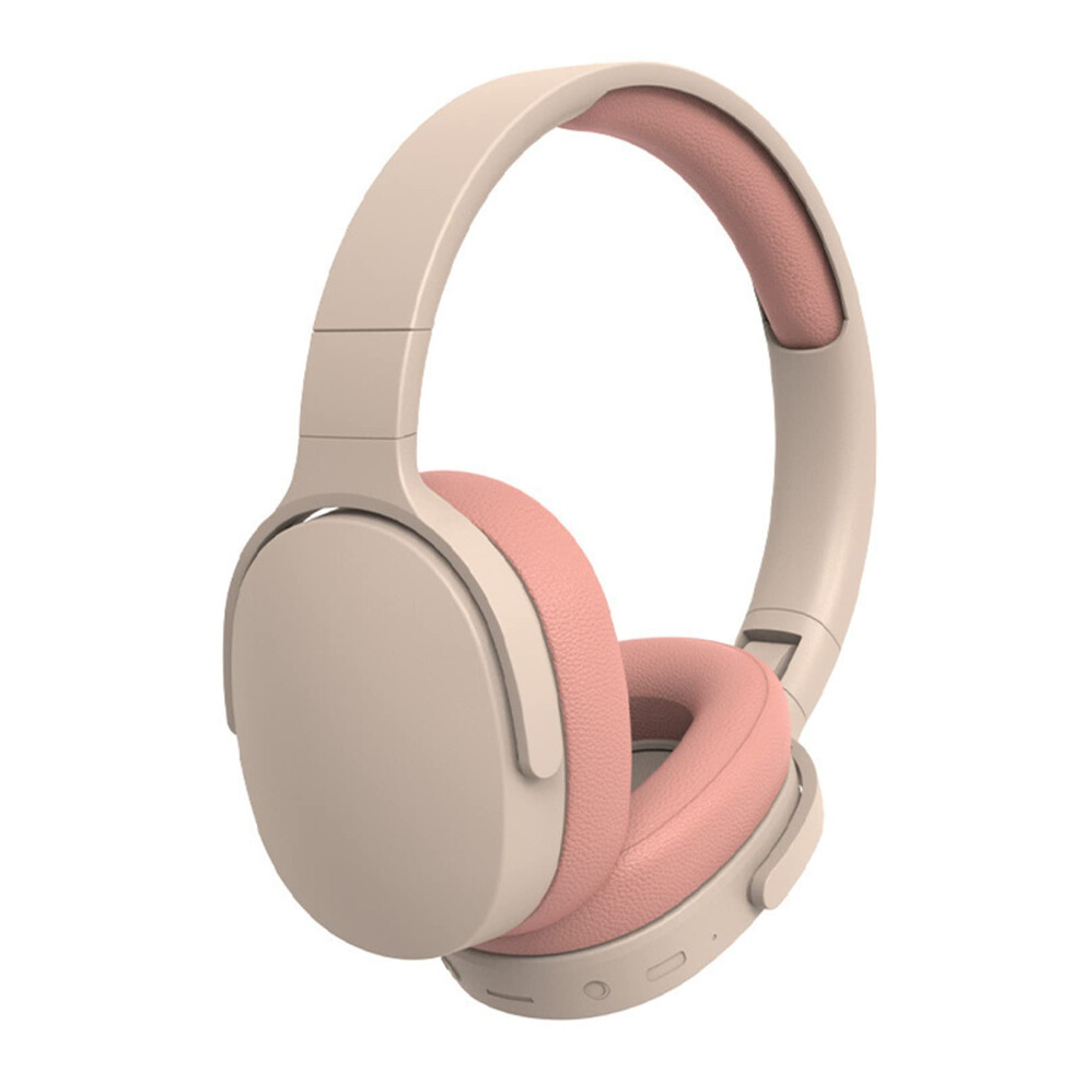 Wireless Headset Hifi Foldable Intelligent Noise Reduction Ergonomic Bluetooth 5.1 Stereo Over-Ear Headphones Pink 9339159952344