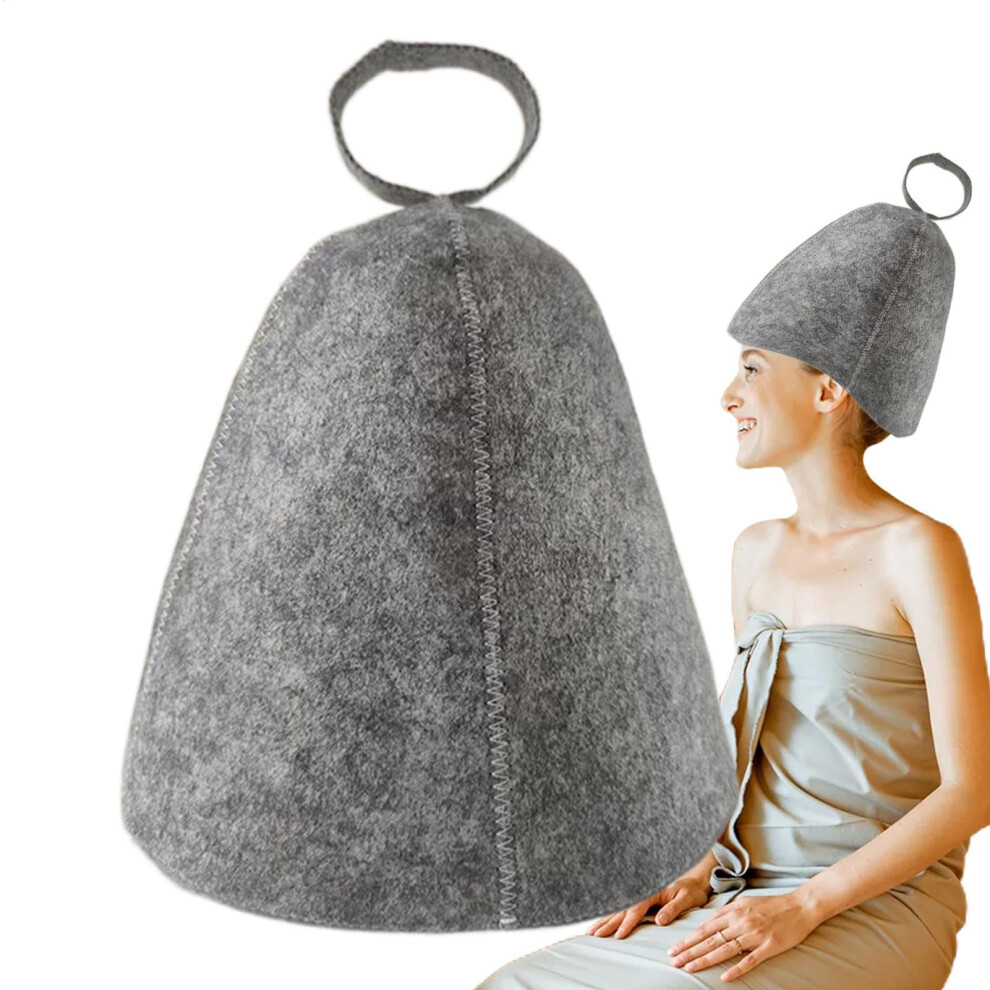 Gray Sauna Hat For Women And Men, Heat-Protection Felt Headwear, Daily Dry Hair Headwear, Ideal For Hot Room