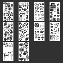 Precise Engraved A6 Size Stencil Art Journal Stencils Set For-F