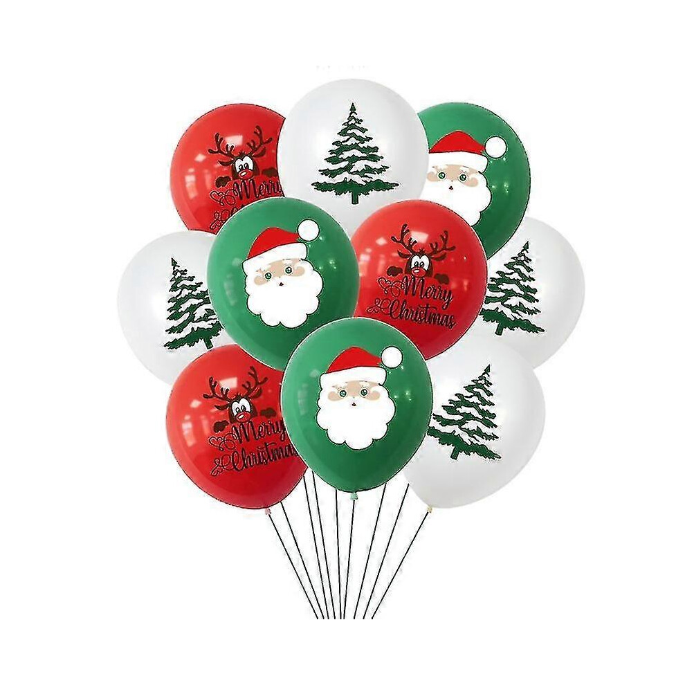 Kikidex (As Show, 2) 1 Set Confetti Balloons Merry Christmas Print Easy For Hanging Emulsion Santa Claus Garland Balloons