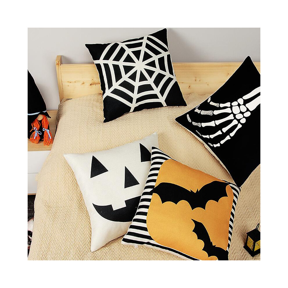 Kikidex (As Show, One Size) Sets Of Halloween Pillowcases, Halloween Living Room Sofa Party Pillows, Imitation Linen Digital Printing Pillowcases (45X45cm)