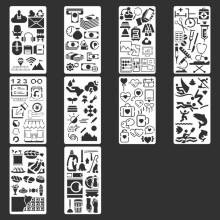 Stencil Set PET Art Template With Intricate Cutouts Art-G